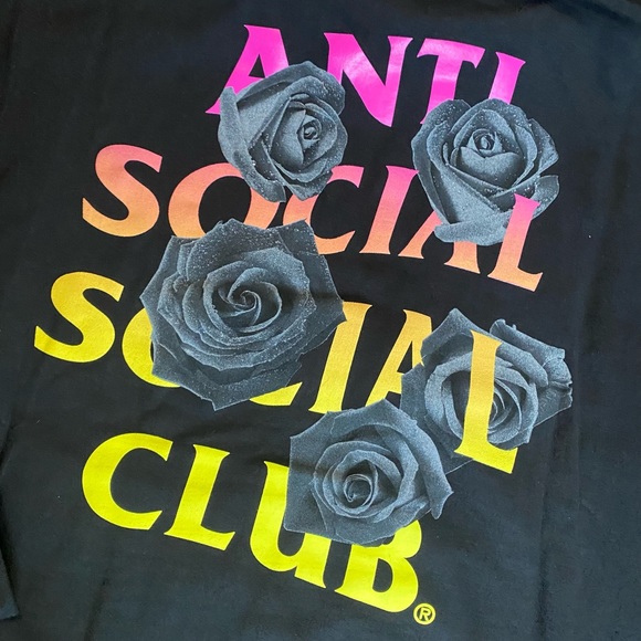 NWT Antisocial Social Club black rose hoodie size M - Picture 2 of 8